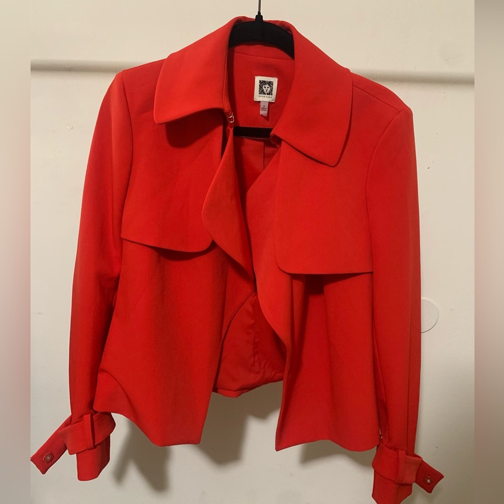 Anna Klein Red Blazer size 6
